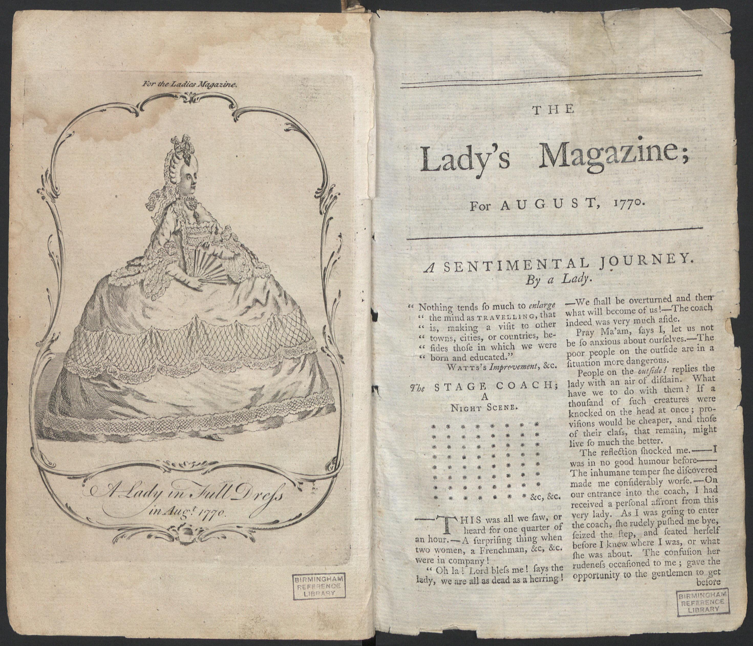 The Lady's Magazine, Volume 1 © Birmingham Central Library